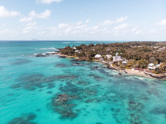An aerial view of Mauritius (Credit: Sergey Zhesterev, Unsplash)