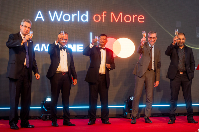 L to R: Mark Watkinson, CEO, Bank One; Shehyrar Bakht Ali, Country Manager for East Africa, Mastercard; Shomika Luchmun, Director, Country Business Development, Indian Ocean Islands, Mastercard; Eric Hautefeuille, COO, Bank One; Bhavya Shah, Head of Personal Financial Services, Bank One