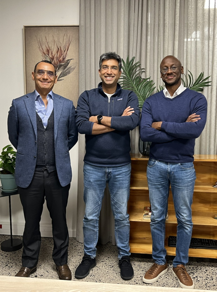 Hossam Abou Moussa (Apis Partners), Rahul Jain (Peach Payments) and Dolapo Agbaje (Apis Partners)