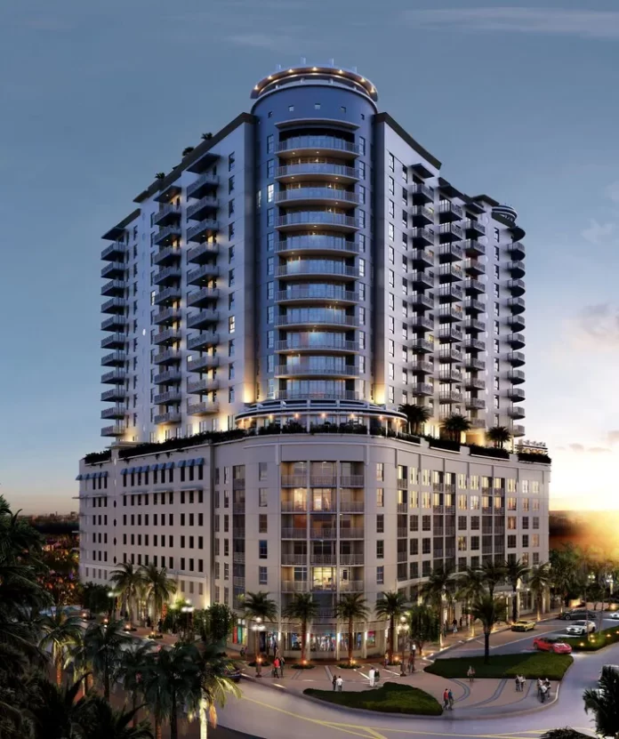 A view of the 1818 Park, considered as a premier Class-A mixed-use property in downtown Hollywood, Florida.